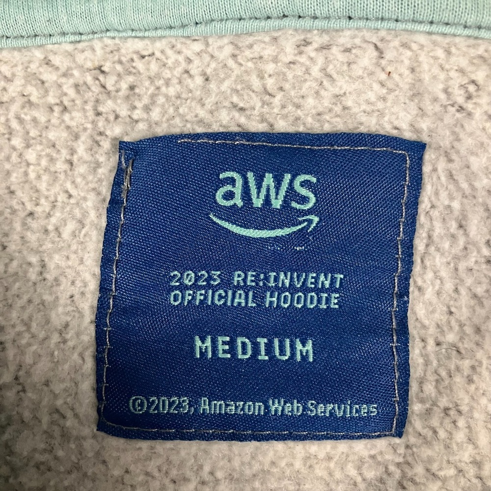 AWS re:Invent 2023 Full Zip Hoodie Men's Medium Gray Amazon Web Services - Picture 7 of 9